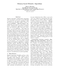 Memory-Based Memetic Algorithms
