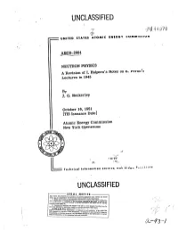 Neutron Physics a Revision of I. Halpern's Notes on E. Fermi's Lectures in 1945
