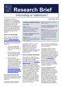 Paid and Unpaid Internships