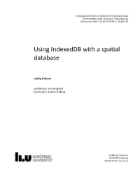 Using Indexeddb with a Spatial Database