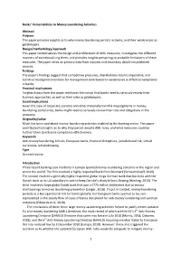 1 Banks' Vulnerabilities to Money Laundering Activities Abstract
