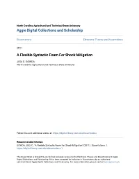 A Flexible Syntactic Foam for Shock Mitigation