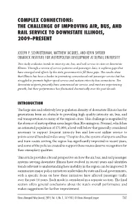 Complex Connections: the Challenge of Improving Air, Bus, and Rail Service to Downstate Illinois, 2009–Present