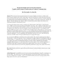 Information Design and Uncertain Environments: Cognitive and Ecological Considerations in Technical Communication