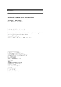 Introductory Fredholm Theory and Computation