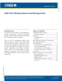 LED Color Mixing: Basics and Background