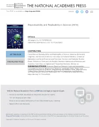 Reproducibility and Replicability in Science (2019)