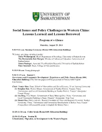 Social Issues and Policy Challenges in Western China: Lessons Learned and Lessons Borrowed