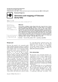Genomics and Mapping of Teleostei (Bony ﬁsh)