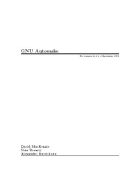 GNU Automake for Version 1.11.1, 8 December 2009