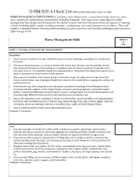 Horse Management Skills Signature & Date