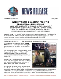 “Notes & Nuggets” from the Pro