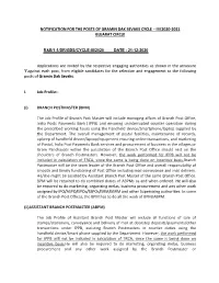Notification for the Posts of Gramin Dak Sevaks Cycle – Iii/2020-2021 Gujarat Circle