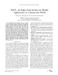 SOUL: an Edge-Cloud System for Mobile Applications in a Sensor-Rich World