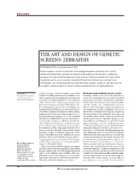 The Art and Design of Genetic Screens: Zebrafish