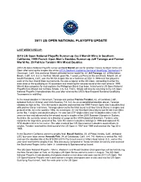2011 Us Open National Playoffs Update