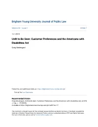 Customer Preferences and the Americans with Disabilities Act