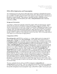 DNA, RNA, Replication and Transcription