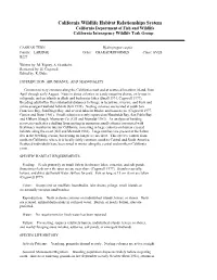 Life History Account for Caspian Tern