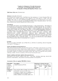 Template for Submission of Scientific Information to Describe Areas Meeting Scientific Criteria for Ecologically Or Biologically Significant Marine Areas