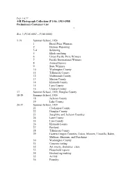 4-H Photograph Collection (P 146), 1913-1988 Preliminary Container List