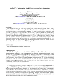 An Idef1x Information Model for a Supply Chain Simulation