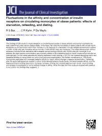Fluctuations in the Affinity and Concentration of Insulin Receptors on Circulating Monocytes of Obese Patients: Effects of Starvation, Refeeding, and Dieting