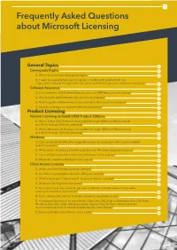 Frequently Asked Questions About Microsoft Licensing