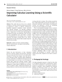 Improving Calculus Learning Using a Scientific Calculator