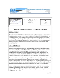 Wake Turbulence and Separation Standards