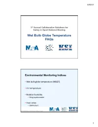 Wet Bulb Globe Temperature Faqs