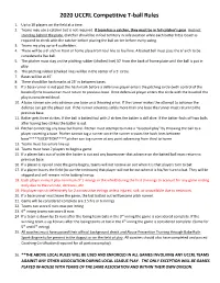 2020 UCCRL Competitive T-Ball Rules