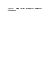 Appendix I. SEZ, Sensitive Plant Species and Noxious Weeds Survey