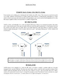 Application Notes FERRITE ISOLATORS and CIRCULATORS