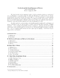 Facebook.Pdf (Unpublished Class Paper)