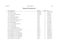General Container List