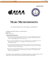 Mars Micromissions