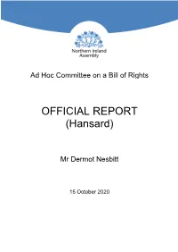 OFFICIAL REPORT (Hansard)