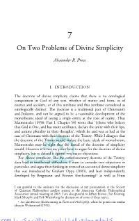 On Two Problems of Divine Simplicity by Alexander Pruss