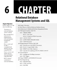 Relational Database Management Systems And