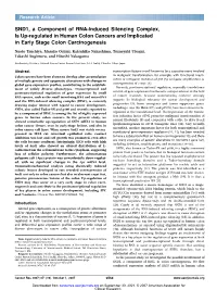 SND1, a Component of RNA-Induced Silencing Complex, Is Up-Regulated in Human Colon Cancers and Implicated in Early Stage Colon Carcinogenesis