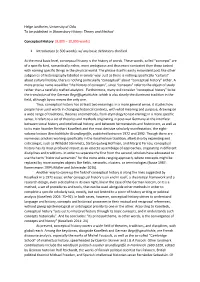Theory and Method Conceptual History