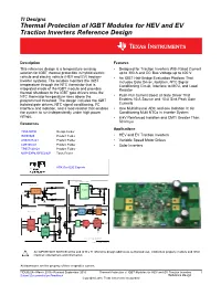 Thermal Protection of IGBT Modules for HEV and EV Traction Inverters Reference Design