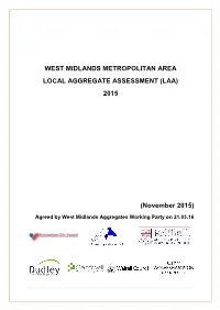 West Midlands Metropolitan Area Local Aggregate Assessment 2015