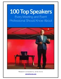 100 Top Speakers Every Meeting and Event Professional Should Know About