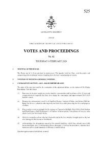 525 Votes and Proceedings