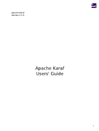 Apache Karaf ${Karaf.Version}