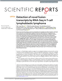 Detection of Novel Fusion-Transcripts by RNA-Seq in T-Cell Lymphoblastic
