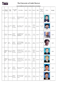 Final Lists of Eligible Candidates For