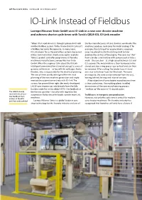 IO-Link Instead of Fieldbus